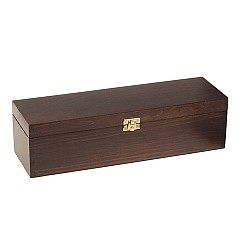 Wooden box with lid for 1 wine bottle (brown)
