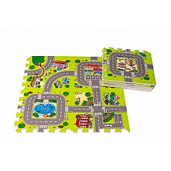 Grīdas paklājs-puzle "Pilsēta"