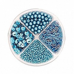 Pērlīšu komplekts Mix - tirkīza (30 g)