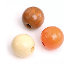 Koka pērlītes-bēšigas un oranžas, mix (10 mm, 50 gb.)