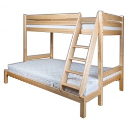 Divstāvīga gulta bez matrača (piedes koks) 90/140x200x165