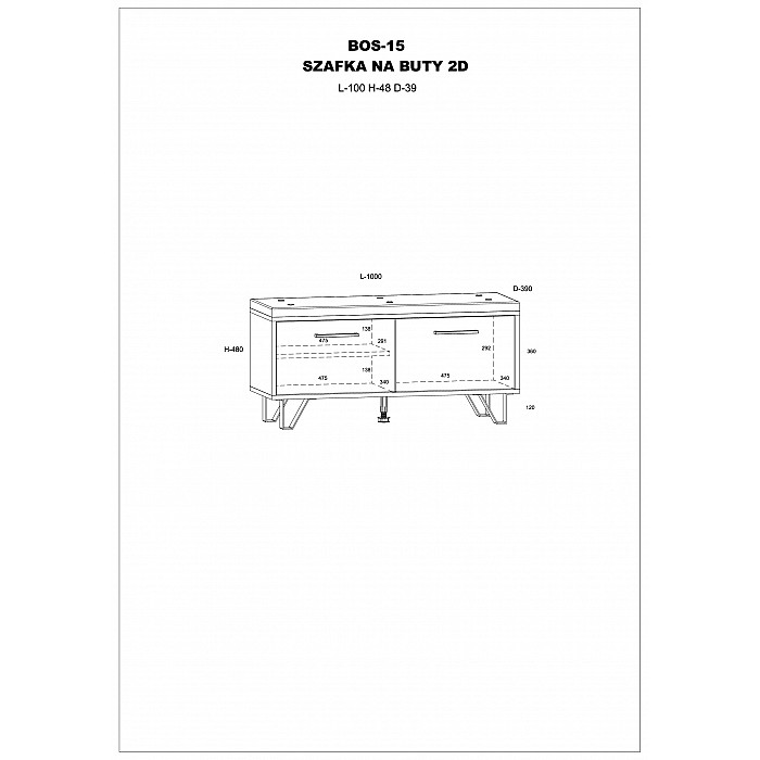 Apavu plaukts "BOSS" 100x48x39