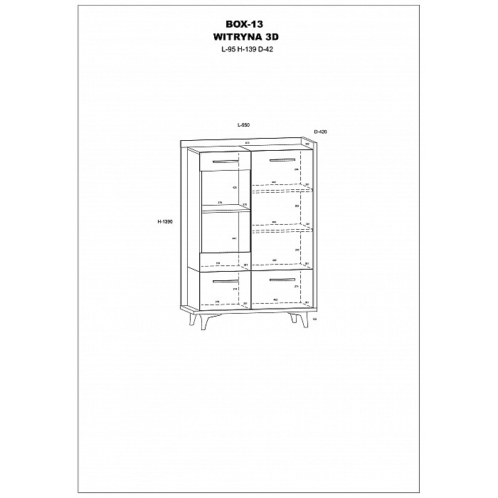 Vitrīna "BOX" 95x139x42