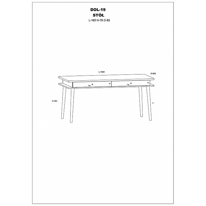 Galds "DOLCE" (glancēts) 160x76x82
