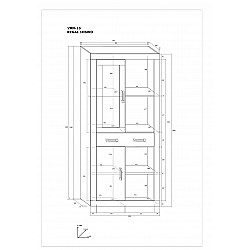 Plaukts "VERIN" (glancēts) 89.4x198.5x30