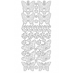 Dekoratīvās uzlīmes (1 lapa) - sudraba