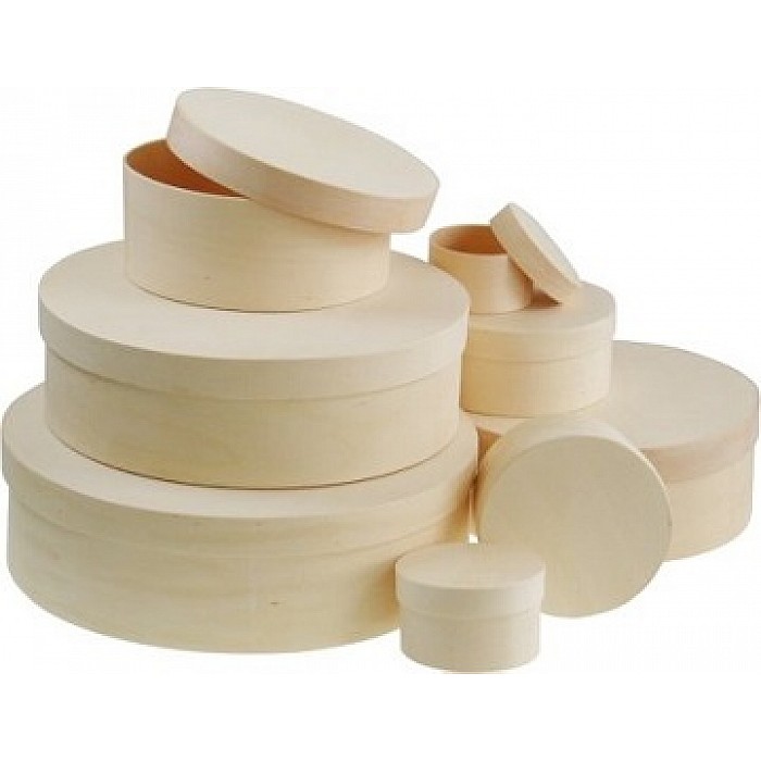 Apaļa koka kastīte (D 20,5 cm, H 6 cm)