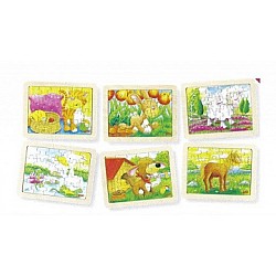 Pužļu komplekts "Dzīvnieki" (6 gb.)