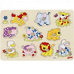 Koka puzle "Dzīvnieku mazuļi"