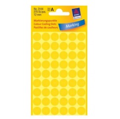 Apaļas uzlīmes, dzeltenas (diam. 12 mm)