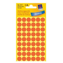 Apaļas uzlīmes, neona sarkanas (diam. 12 mm)