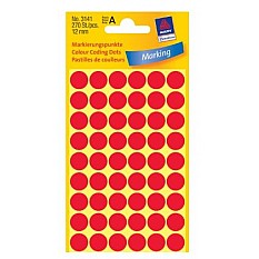 Apaļas uzlīmes, sarkanas (diam. 12 mm)