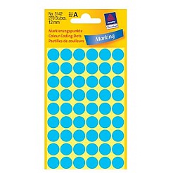 Apaļas uzlīmes, zilas (diam. 12 mm)
