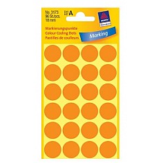 Apaļas uzlīmes, neona oranžas (diam. 18 mm)