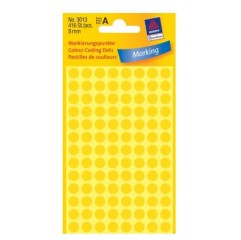 Apaļas uzlīmes, dzeltenas(diam. 8 mm)