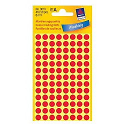 Apaļas uzlīmes, sarkanas (diam. 8 mm)