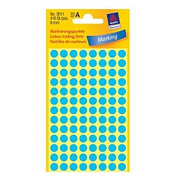 Apaļas uzlīmes, zilas (diam. 8 mm)