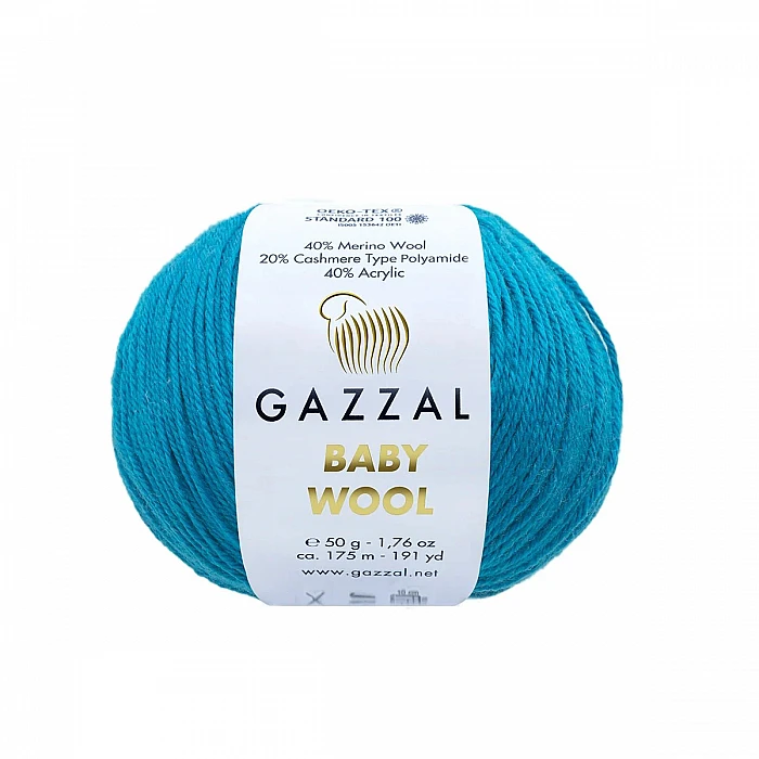 GAZZAL Baby Wool Yarn - Marine Blue (50 g, 175 m)