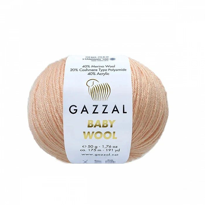GAZZAL Baby Wool Yarn – Salmon (50 g, 175 m)
