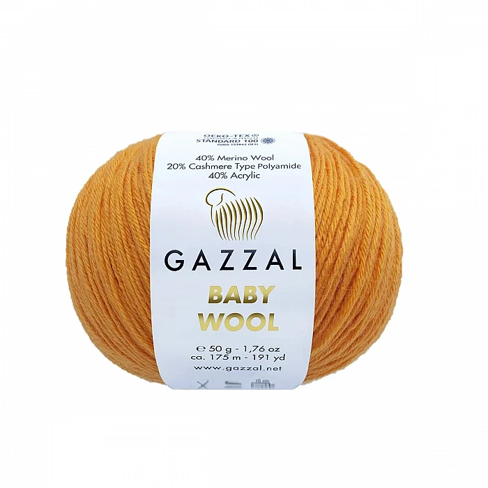 GAZZAL Baby Wool yarn - orange (50 g, 175 m)