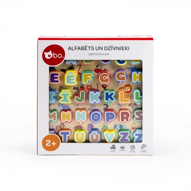 Izglītojoša puzle "Alfabēts un dzīvnieki" (Latviešu valodā)