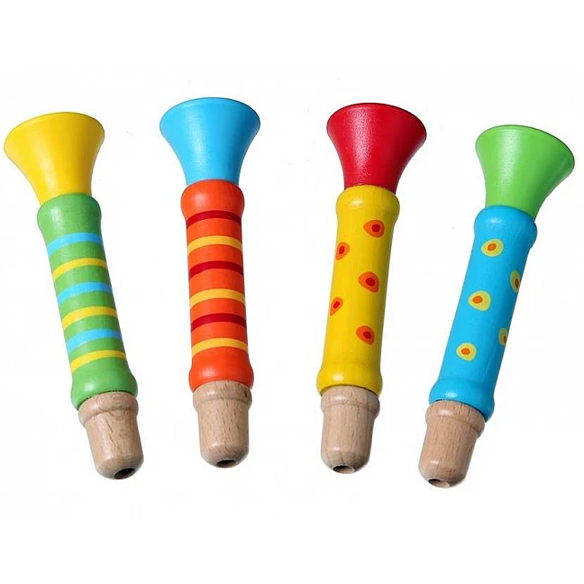 Colourful Wooden Trumpet (1 pc.)