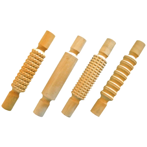 Wood-design rolling pins (4 pcs)