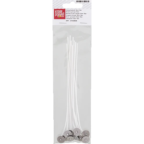 Waxed candle wicks (18 cm, 10 pcs)