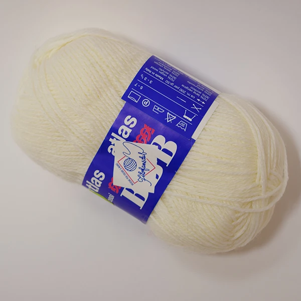 Atlas yarn - white (50 g, 200 m)