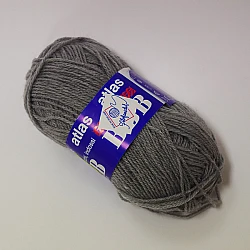 Пряжа Atlas — серая (50 г, 200 м)