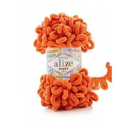 Alize Puffy пряжа — ярко-оранжевая (100 г, 9 м)