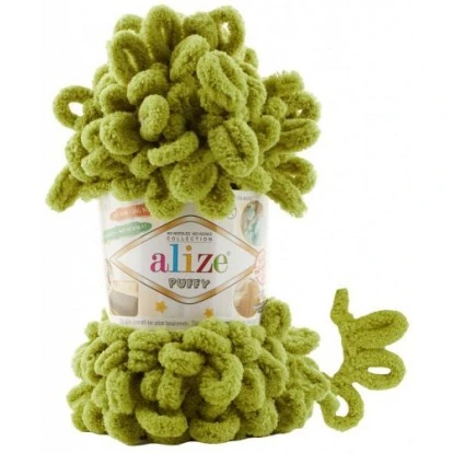 Alize Puffy Yarn - Pistachio Green (100 g, 9 m)