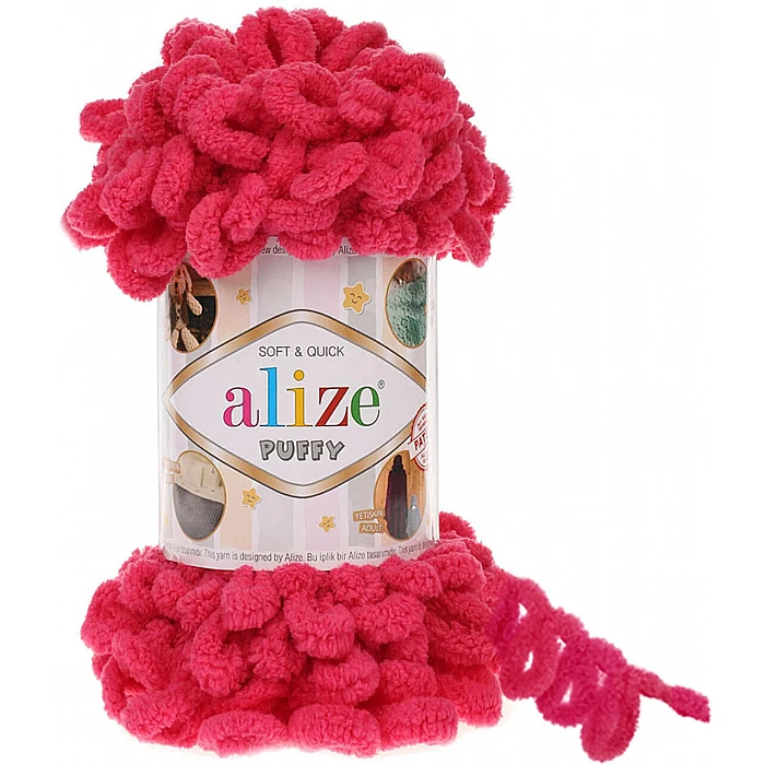 Alize Puffy Yarn - Fuchsia (100 g, 9 m)