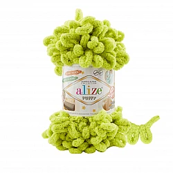 Alize Puffy пряжа — ярко-зеленая (100 г, 9 м)