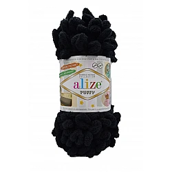 Alize Puffy пряжа — черная (100 г, 9 м)