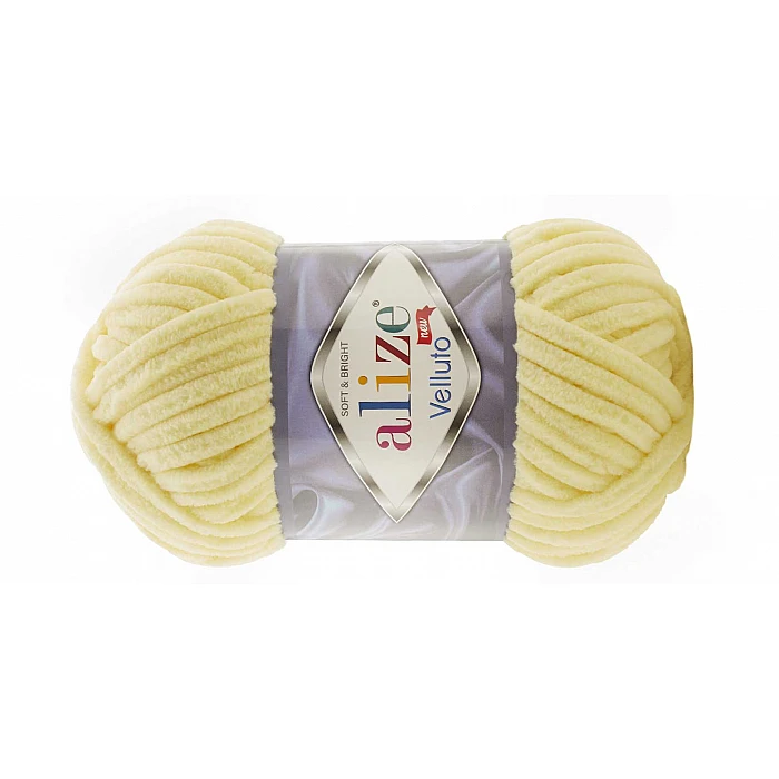 Alize Velluto yarn - light yellow (100 g, 68 m)