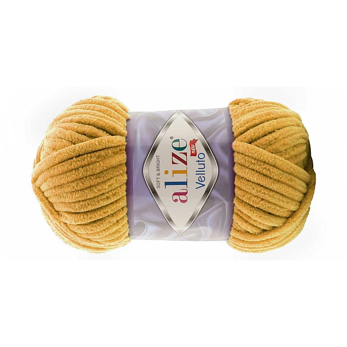 Alize Velluto yarn - yellow (100 g, 68 m)