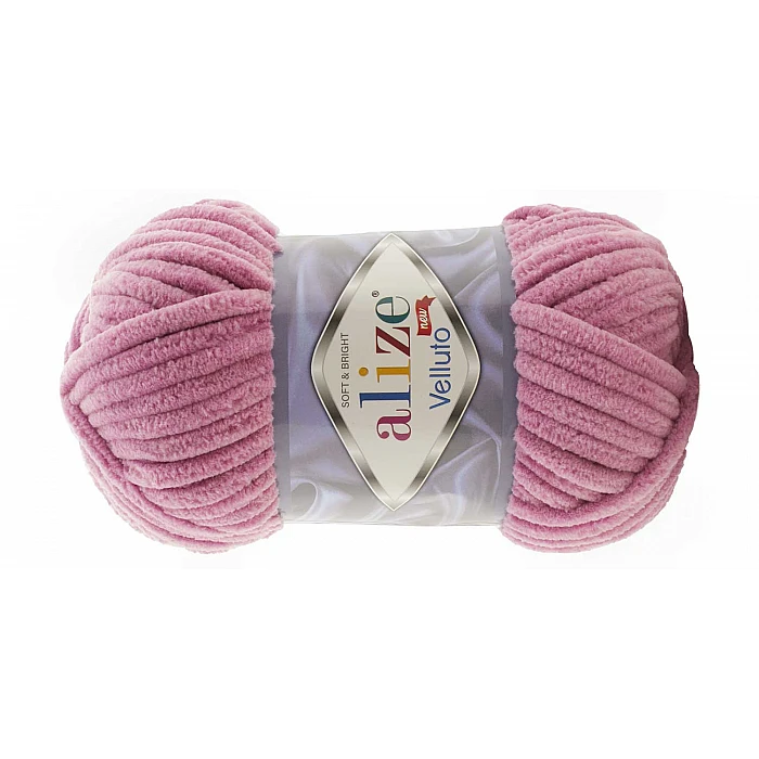 Alize Velluto yarn - pink (100 g, 68 m)