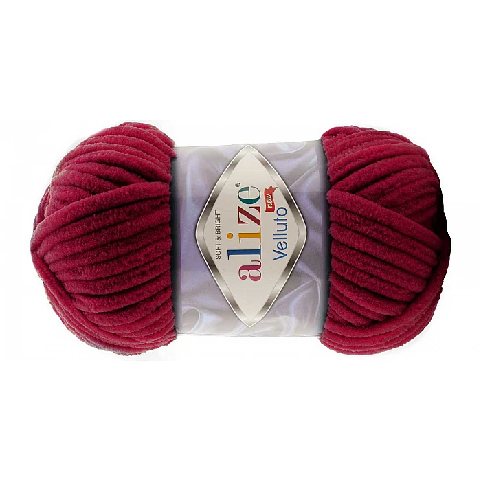 Alize Velluto yarn - burgundy (100 g, 68 m)