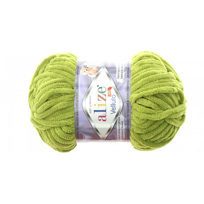 Alize Velluto yarn - green (100 g, 68 m)