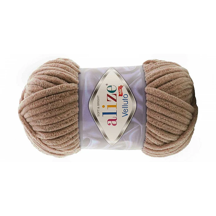 Alize Velluto yarn - sand colour (100 g, 68 m)