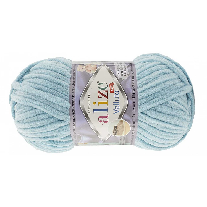 Alize Velluto yarn - light blue (100 g, 68 m)