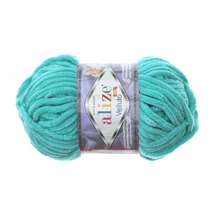 Alize Velluto yarn - turquoise (100 g, 68 m)