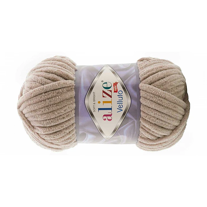 Alize Velluto yarn - beige (100 g, 68 m)