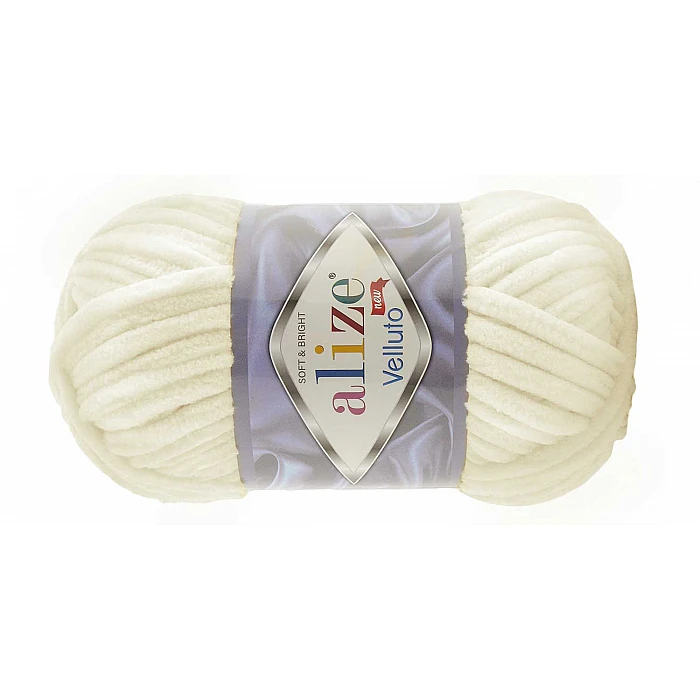 Alize Velluto yarn - white (100 g, 68 m)