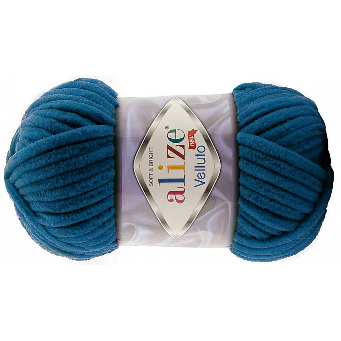 Alize Velluto yarn - blue (100 g, 68 m)
