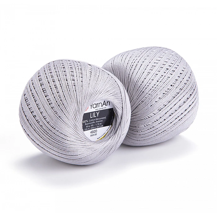 YarnArt Lily dzija - gaiši pelēka (50 g, 225m)