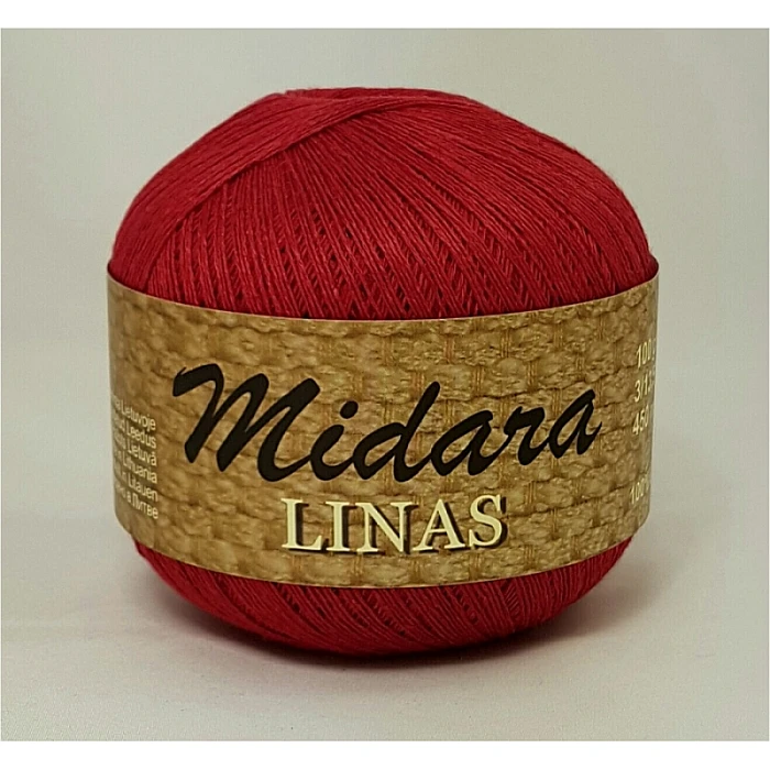 Midara Linen Yarn - Red (100 g, 600 m)