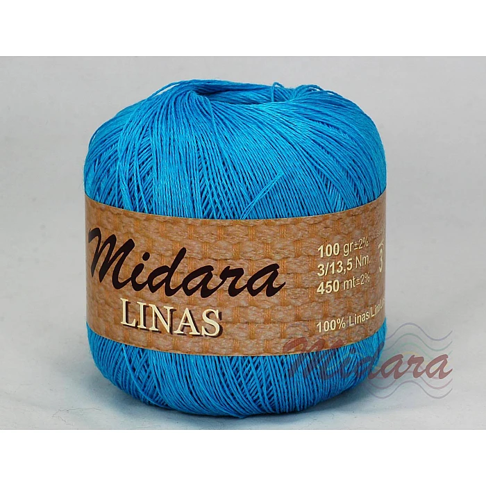 Midara Linas dzija - koši zila (100 g, 600m)