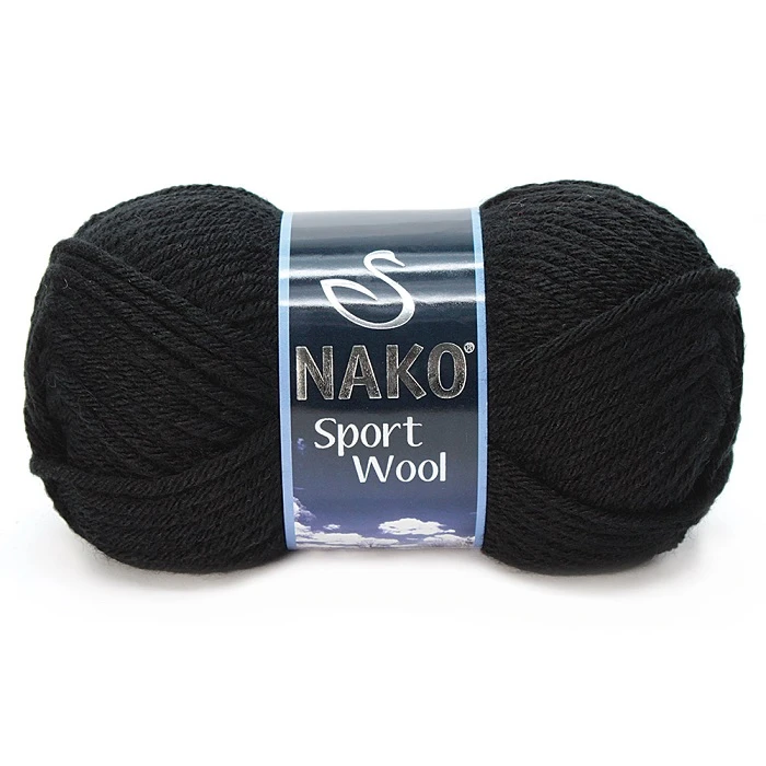 Nako Sport Wool - black (100 g, 120 m)